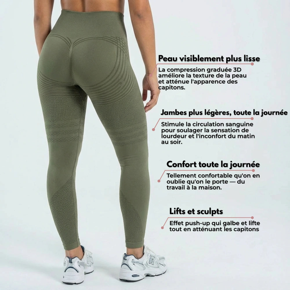 Leggings 3D Cellumove - Vert armée